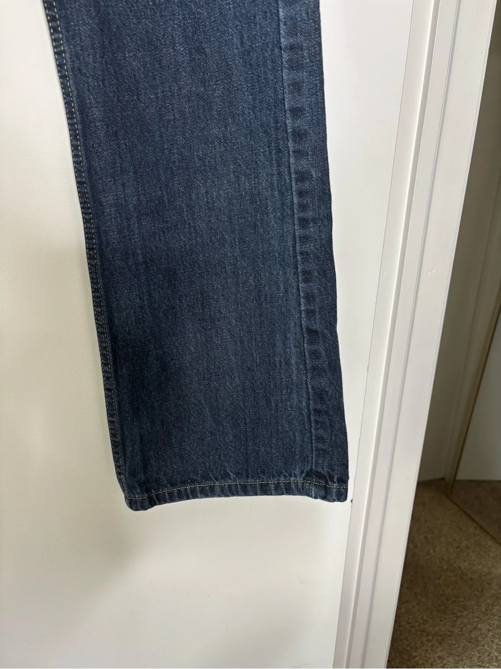 Levi's Men's Relaxed Blue Denim Jeans with Tan Leather Patch Made in USA